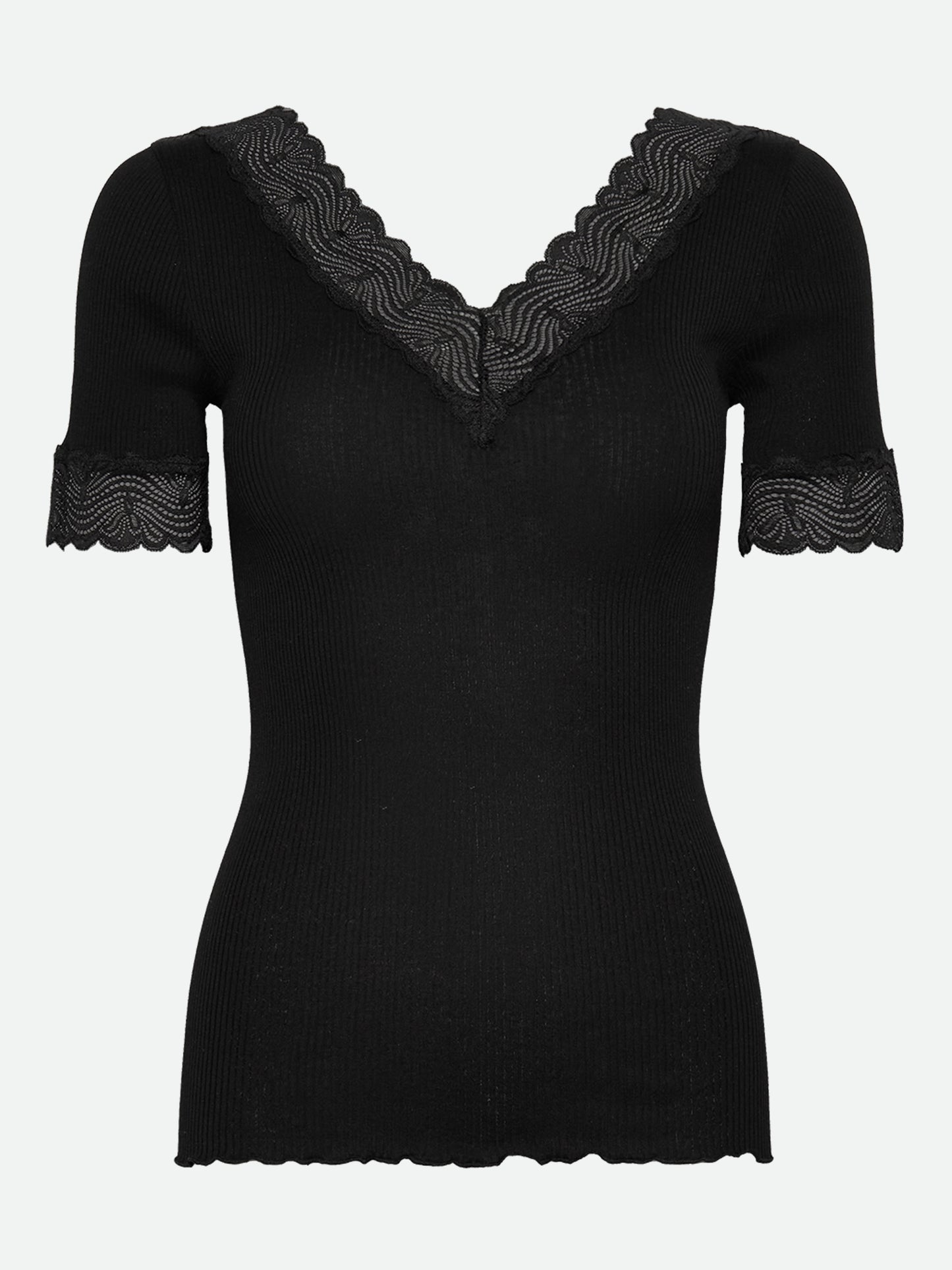 Beatha V-Neck Silk Lace T-Shirt
