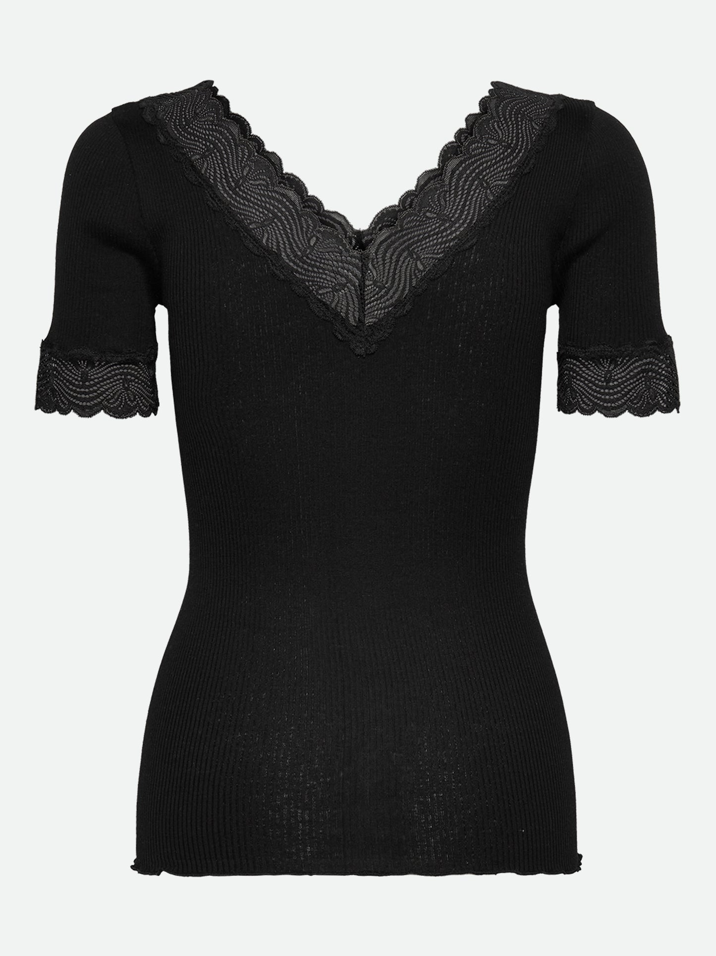 Beatha V-Neck Silk Lace T-Shirt