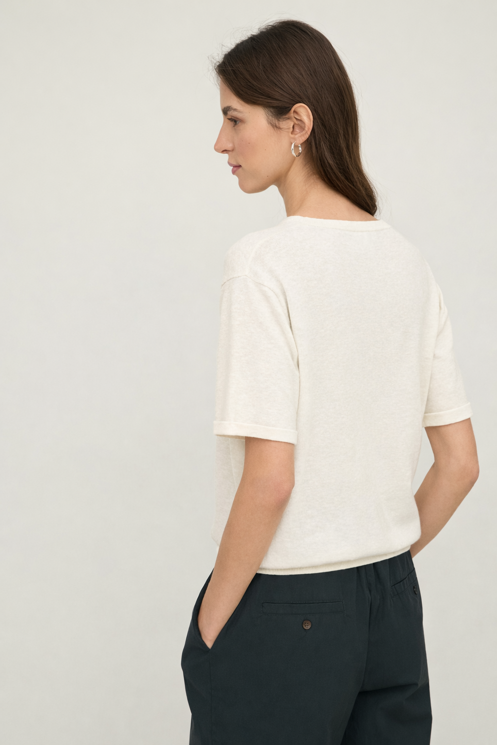 Short-sleeve V-neck cardigan