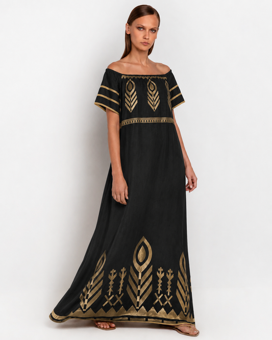 Black Feather Strapless Dress