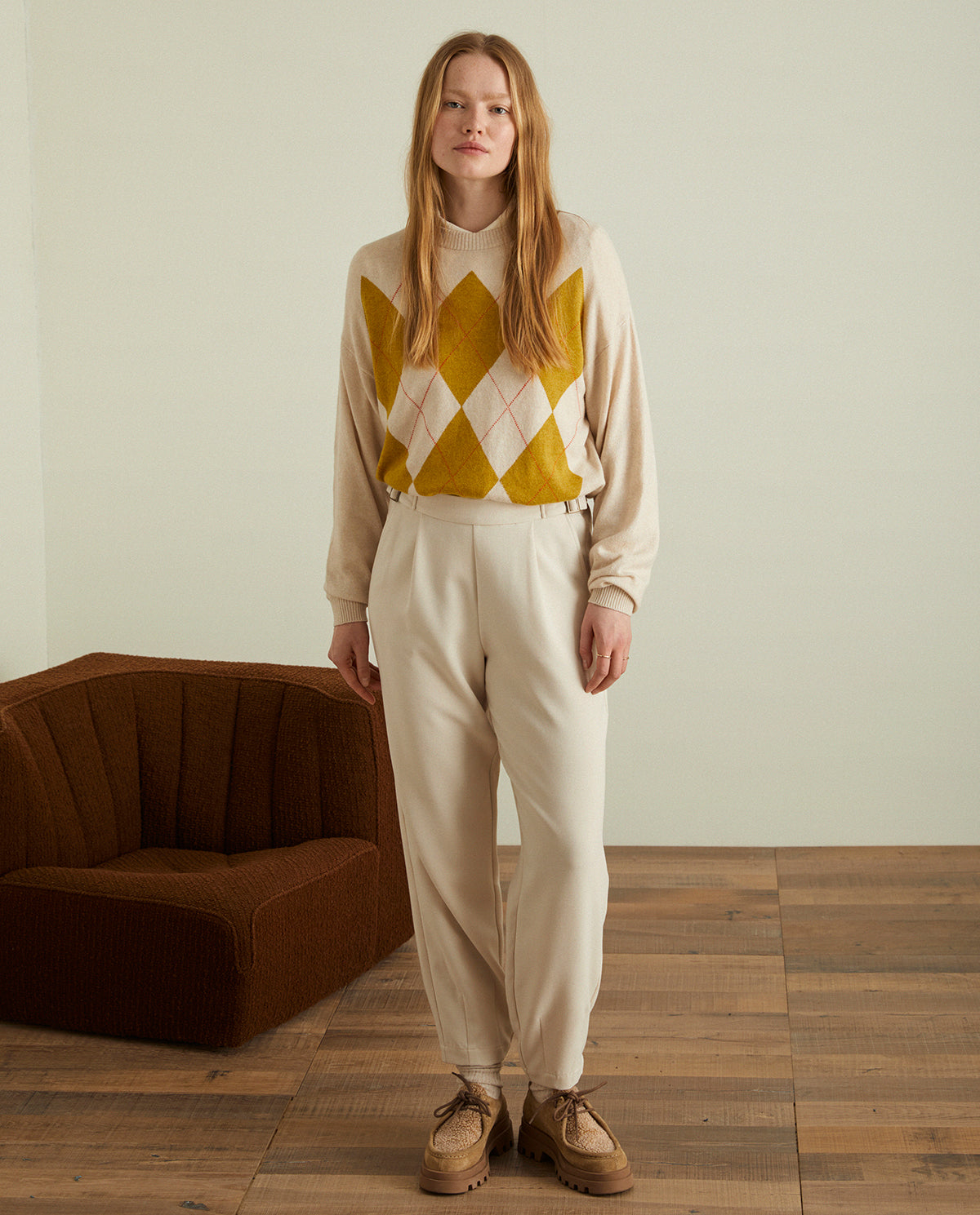 Pleated Trousers Ecru
