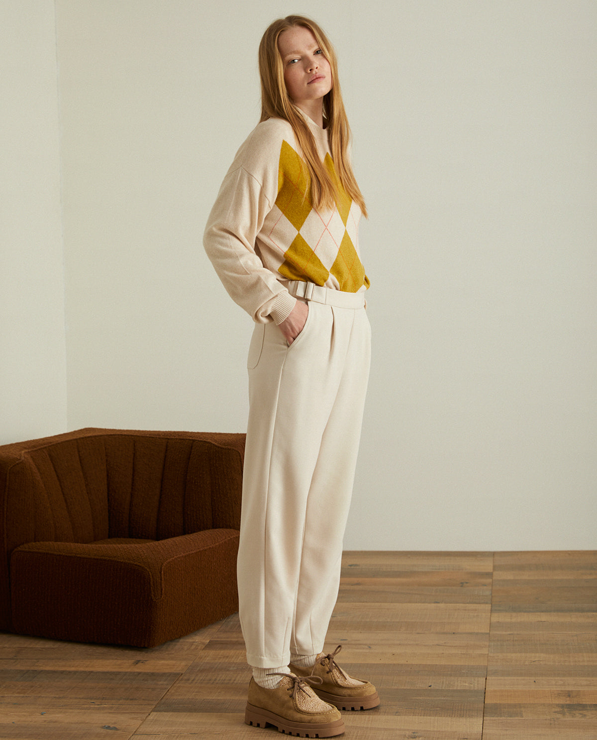 Pleated Trousers Ecru