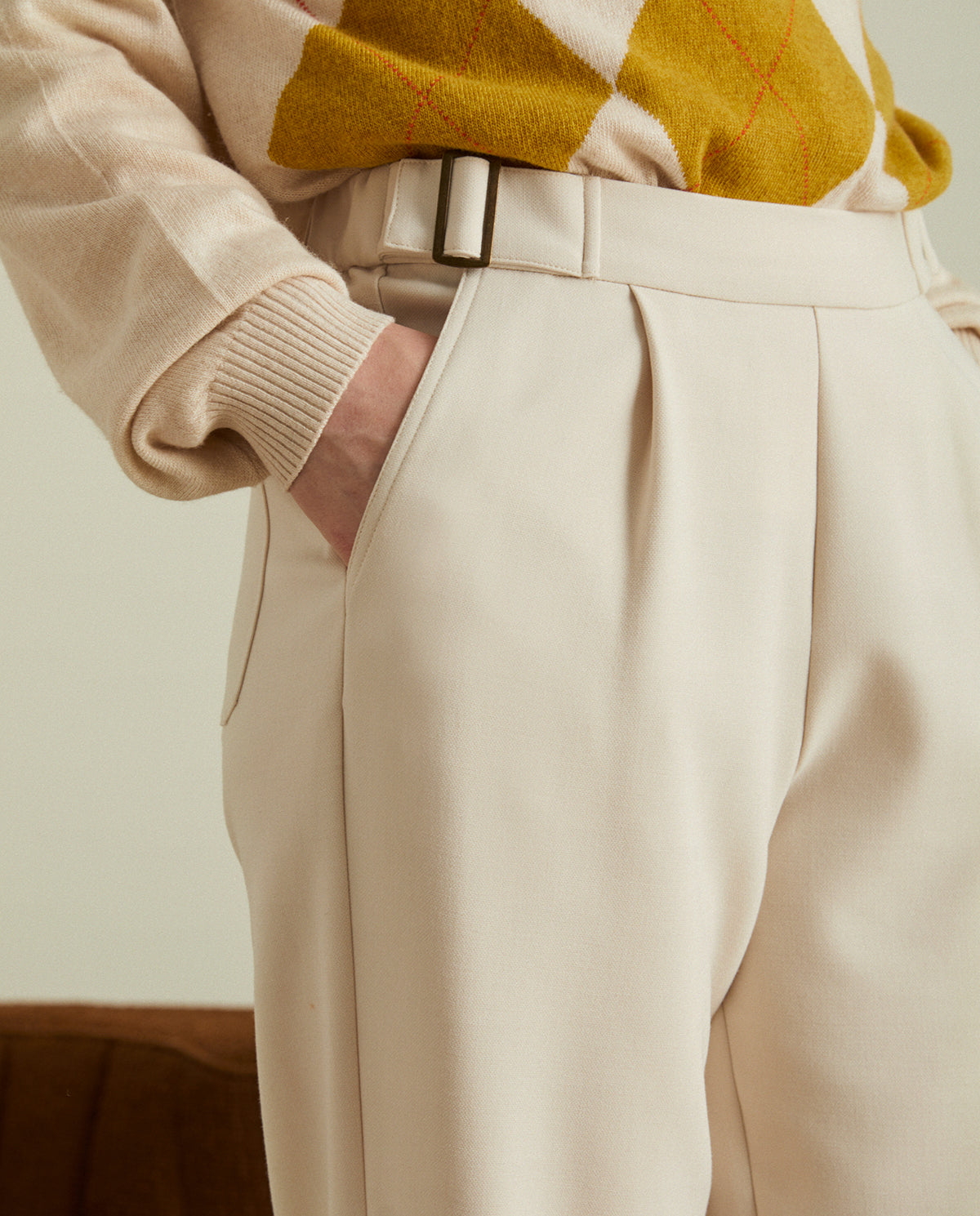 Pleated Trousers Ecru