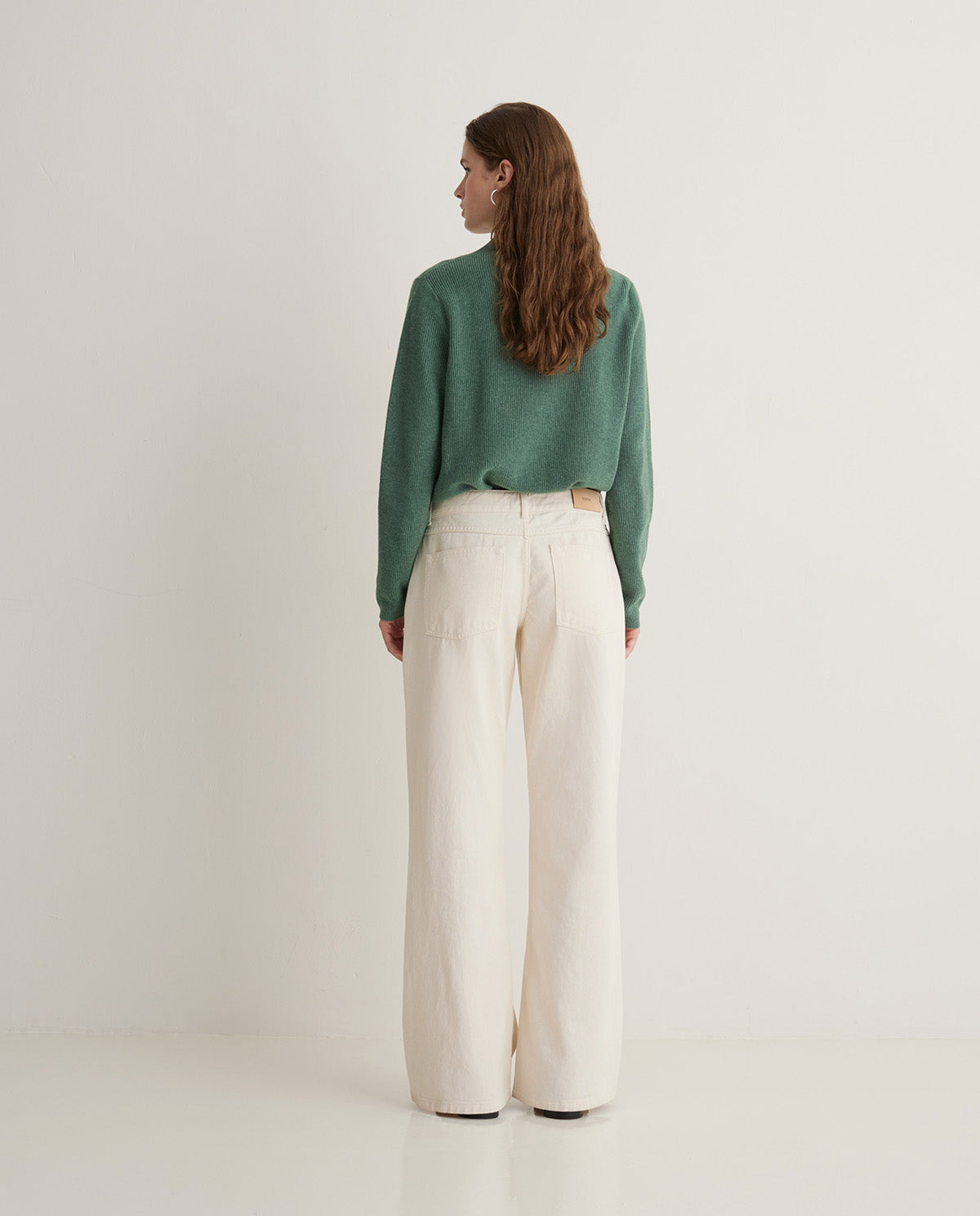 Wide-Leg Denim Trousers