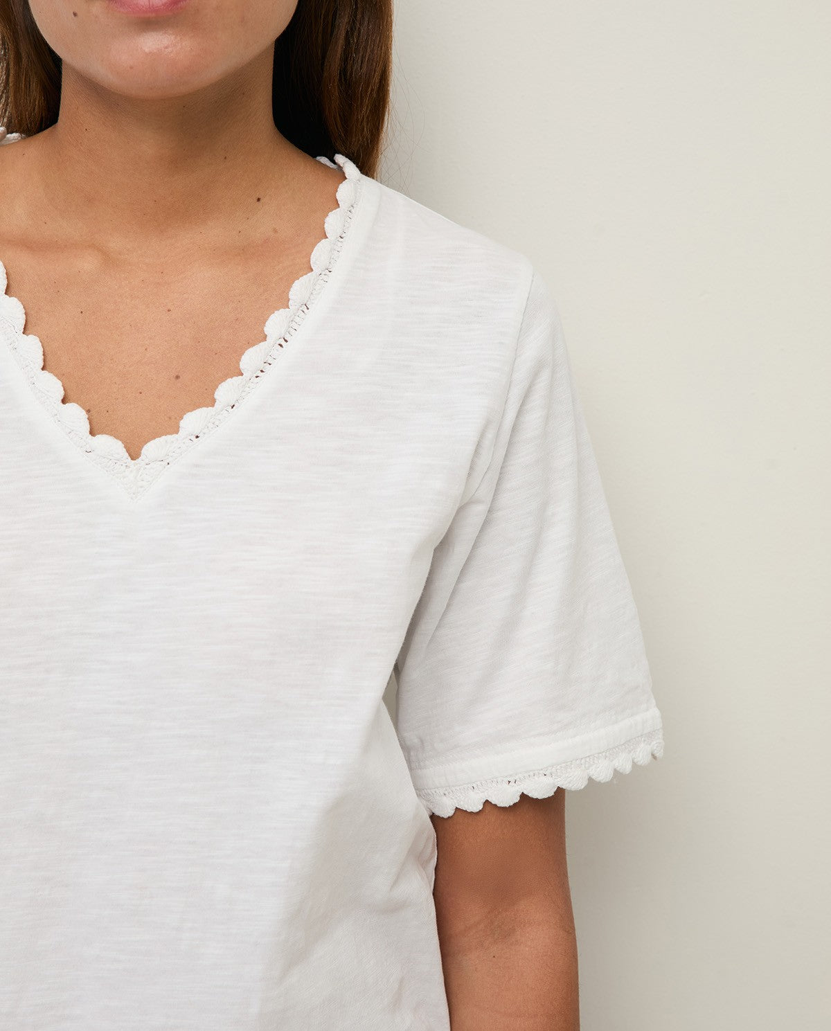Crochet Detail Cotton Tee