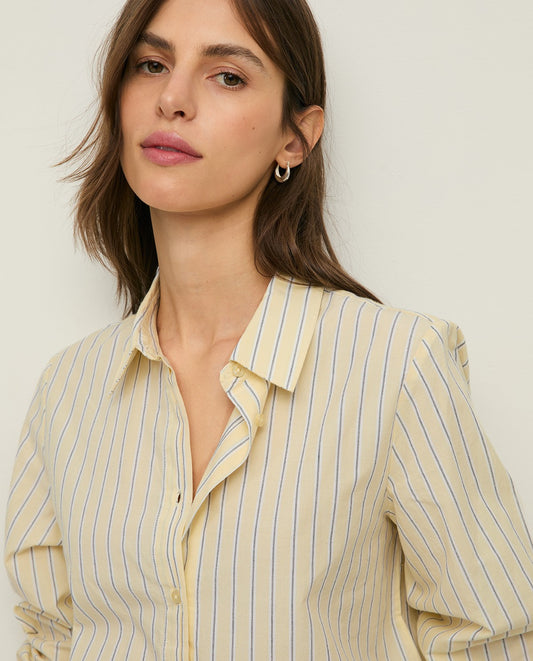 Yellow striped organic-cotton shirt