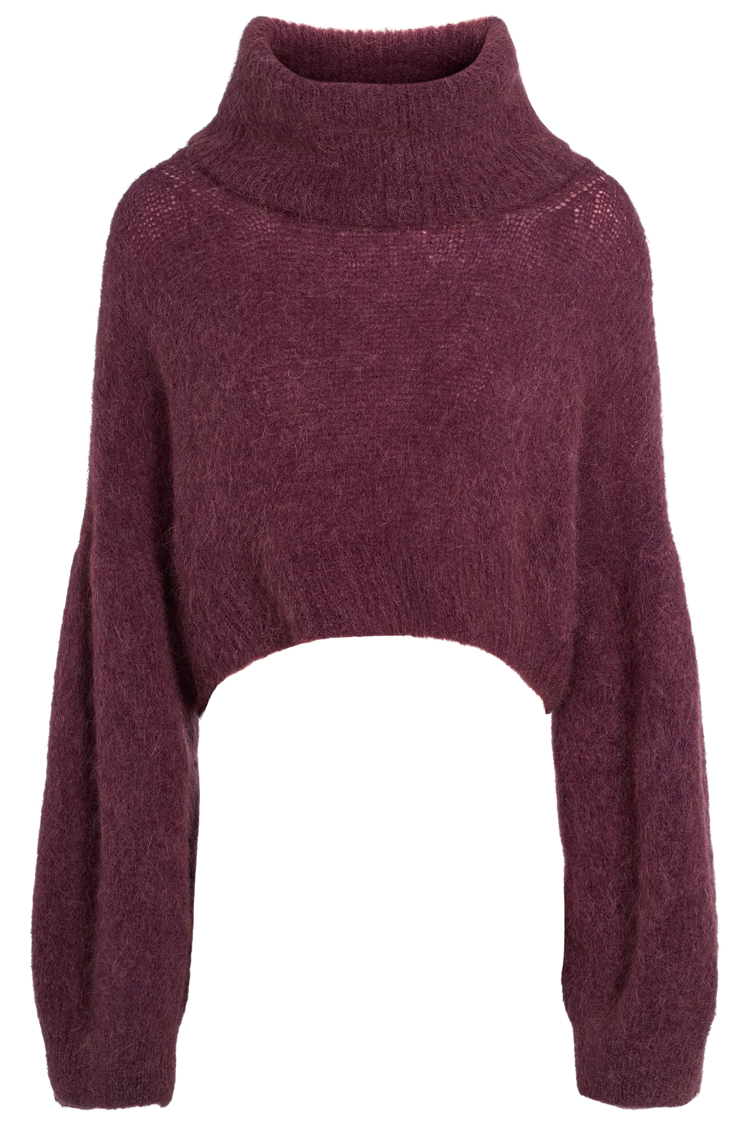Andrea Rollneck Cropped Alpaca Pullover