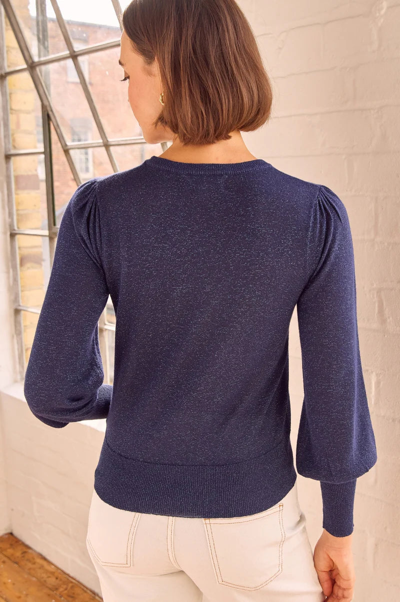 Metallic Knit Crew Neck Jumper