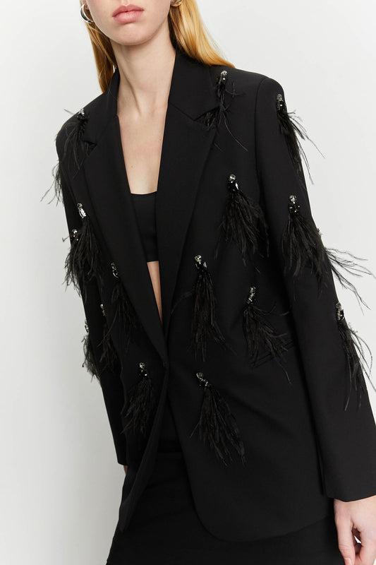 Oversized Feather and Stone Jacket