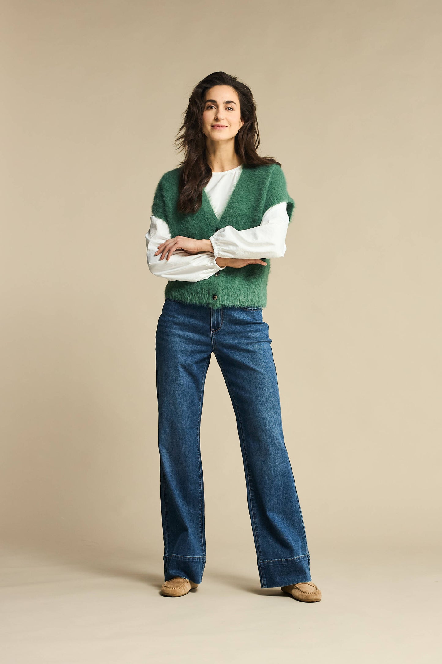 Sleeveless Fuzzy Cardigan