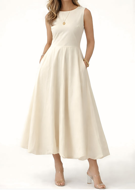 Balloon Hem Midi Dress