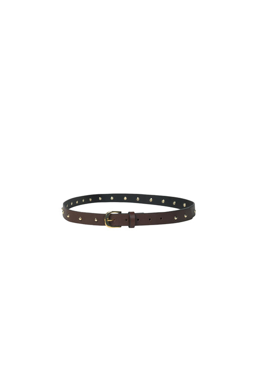 MAHI Studded Leather Belt- Brown