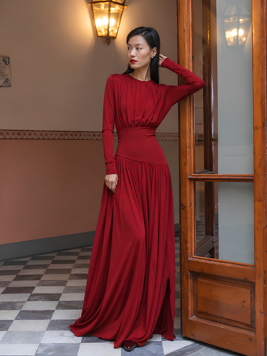 Fluid Full-Length Jersey Dress