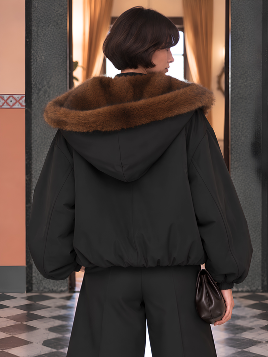 Faux Fur Lined Hooded Jacket