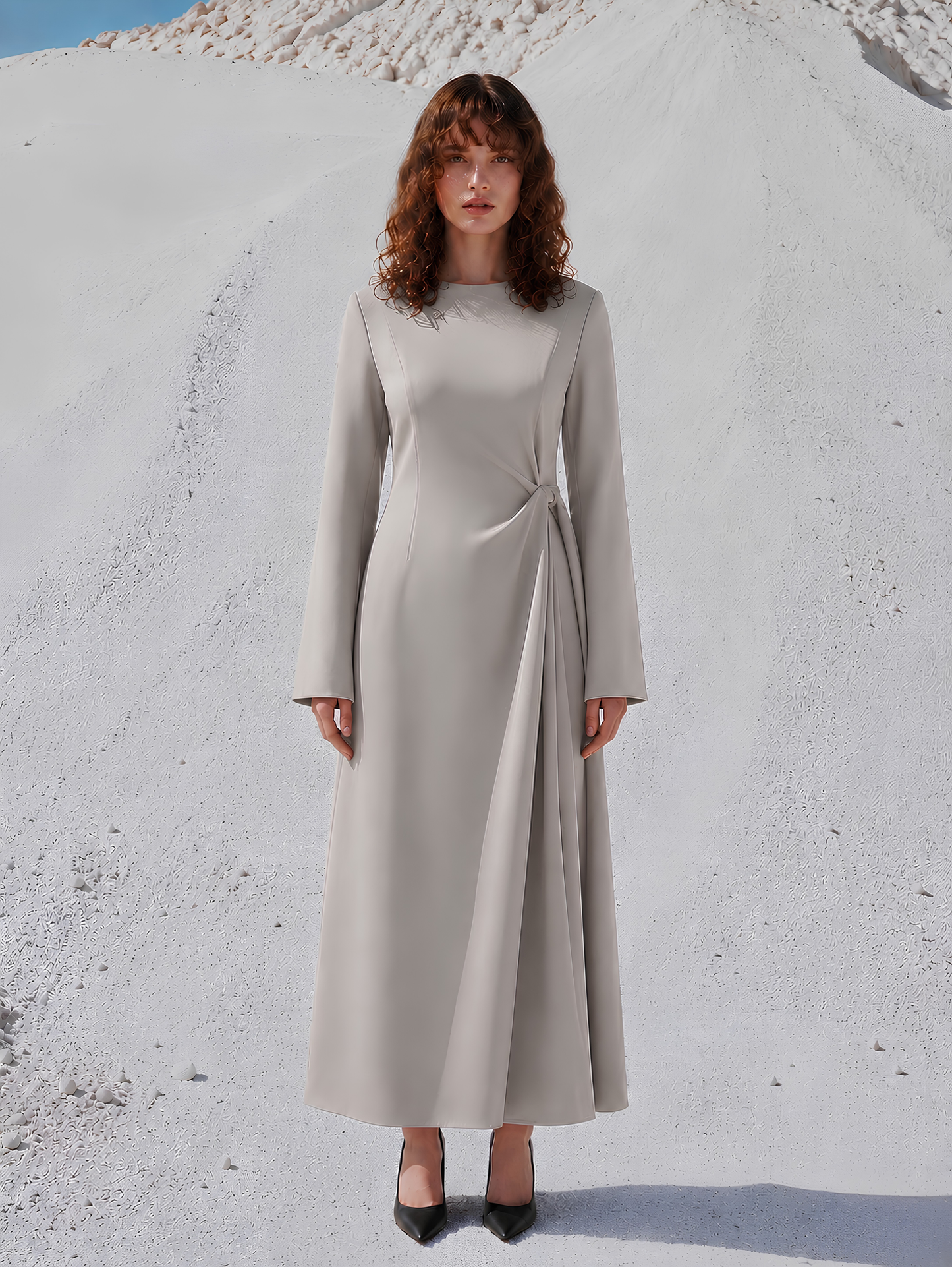 Long Sleeve Midi Jersey Dress