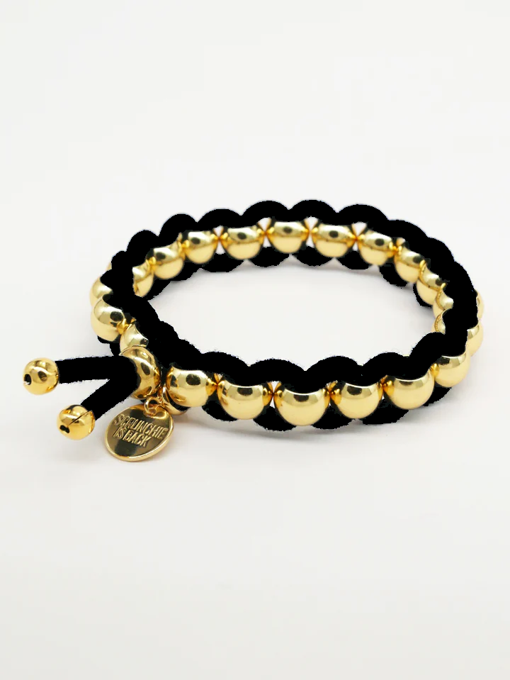Black & Gold Scrunchie Bracelet