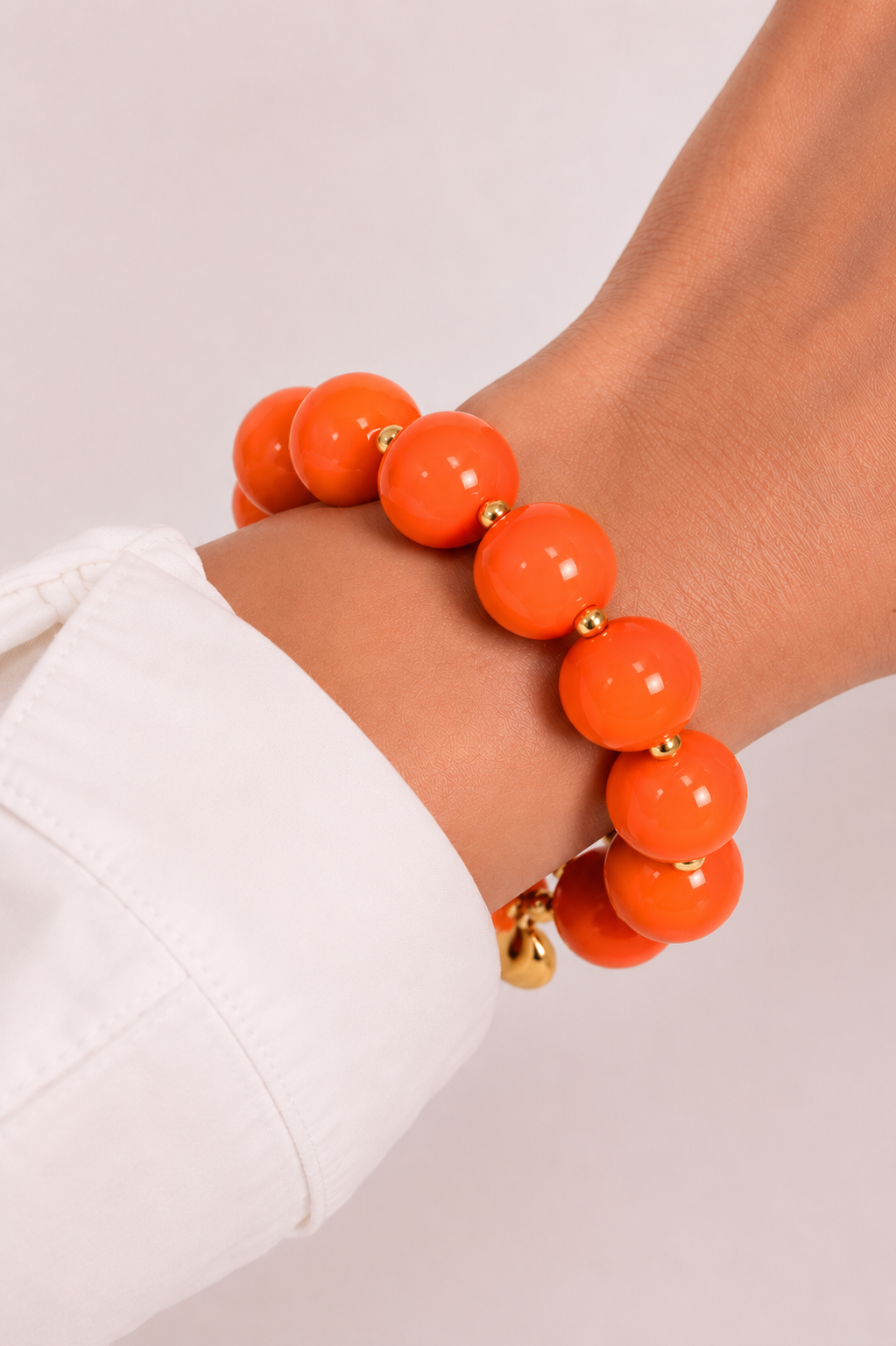 Scrunchie Bracelet with Coloured & Gold Beads