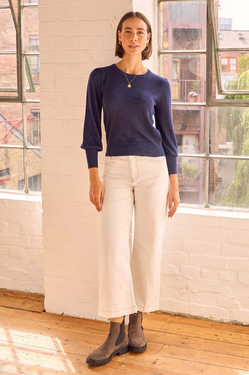 Metallic Knit Crew Neck Jumper