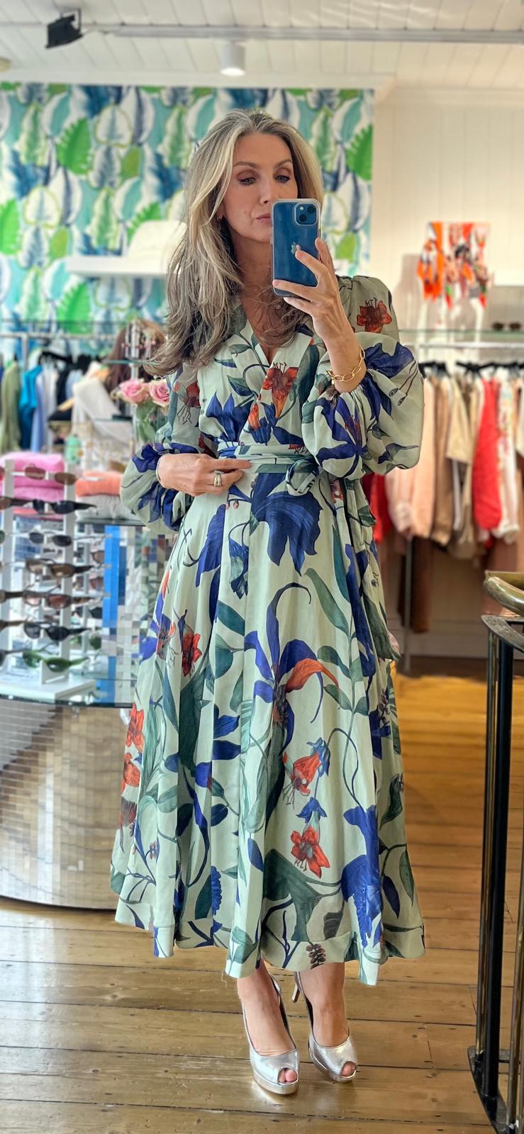 Dress Ligea Verde Floreale