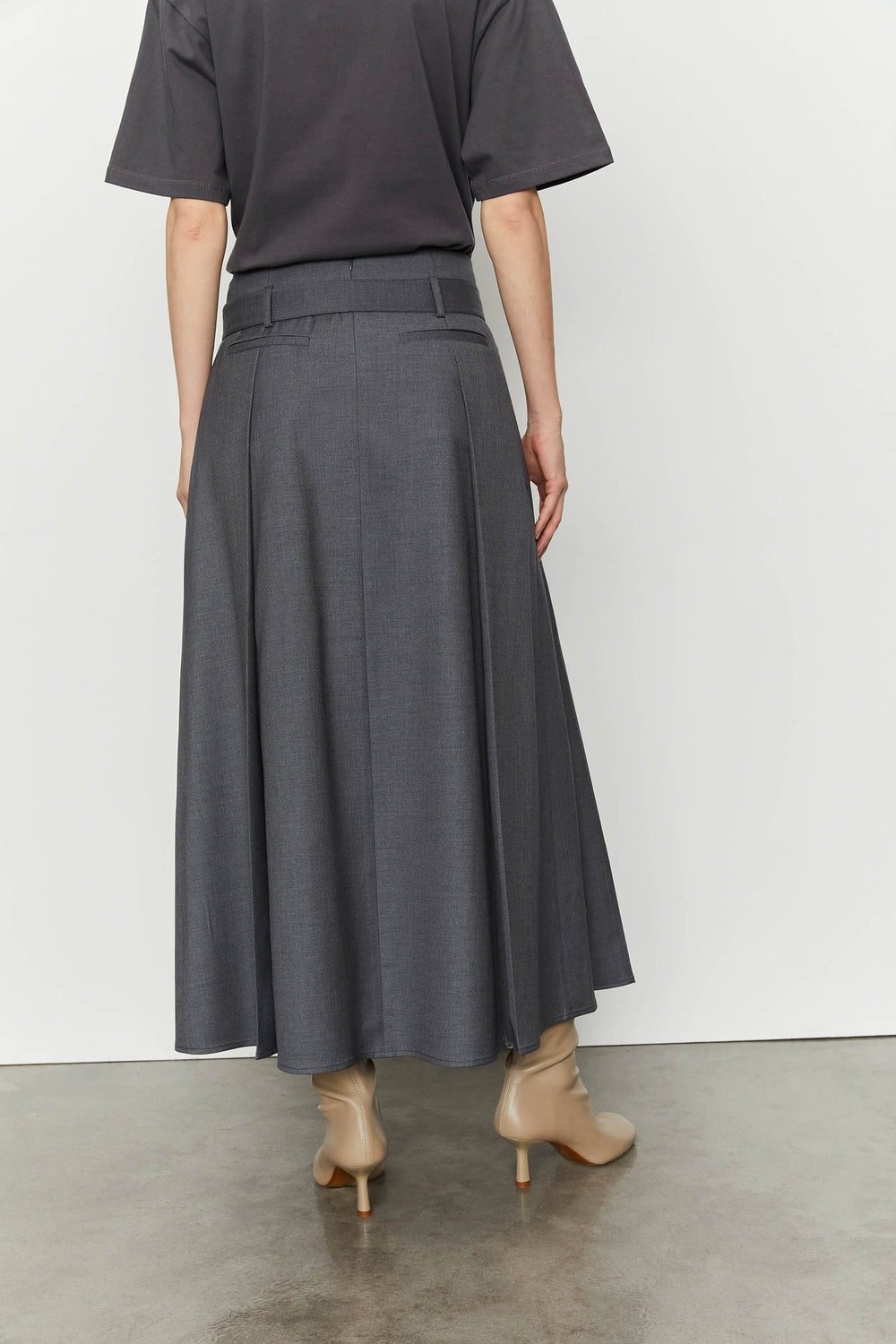 Pleated Skirt with Buckle Detail