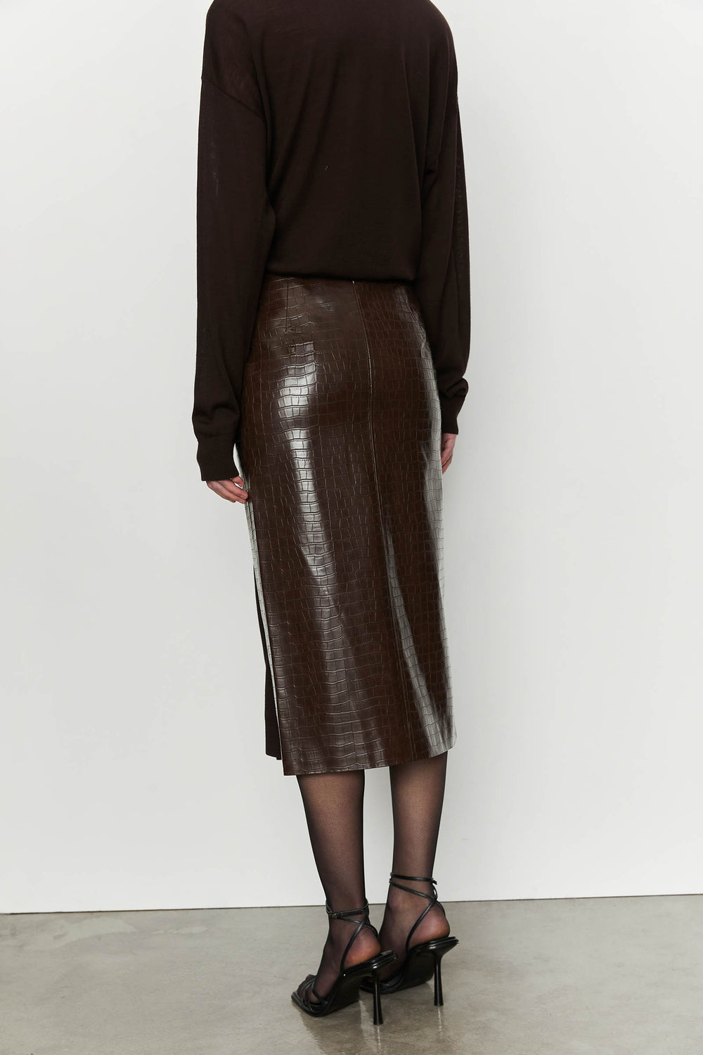 Eco-Leather Long Skirt