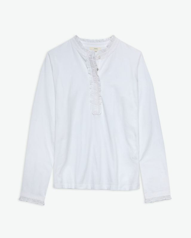 Cotton Frill Trim Blouse