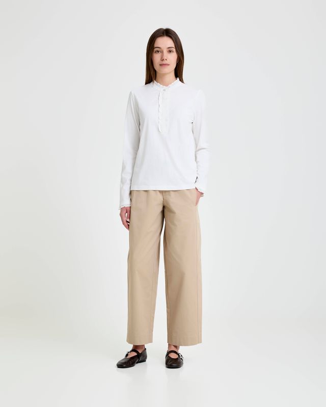 Cotton Frill Trim Blouse