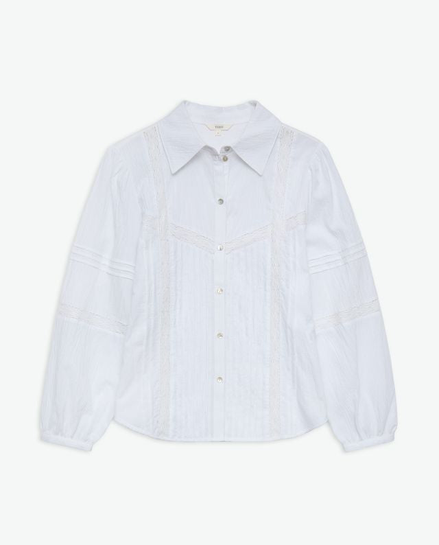 Cotton Lace Trim Shirt