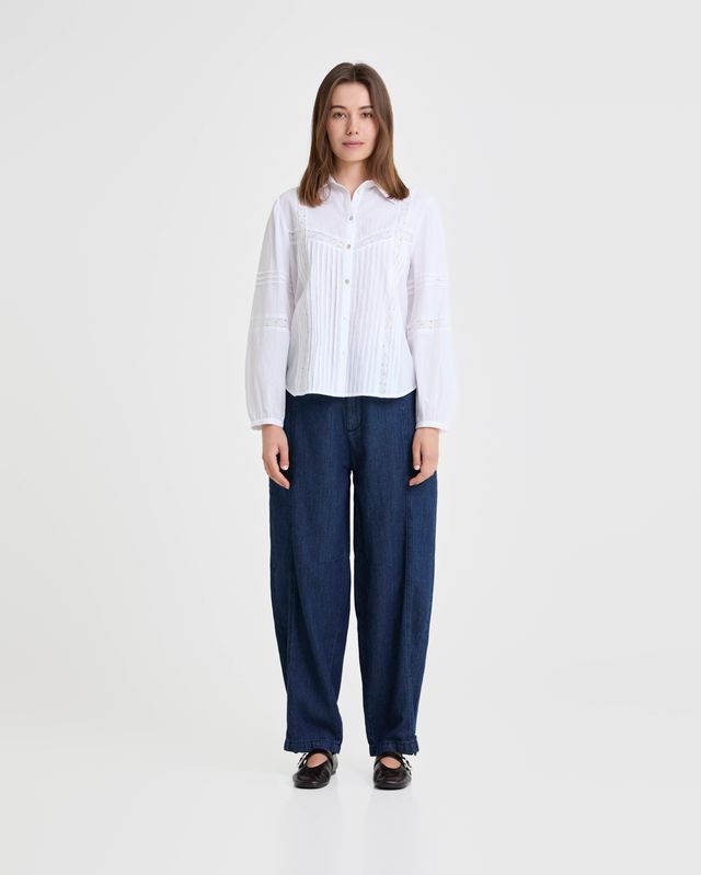 Cotton Lace Trim Shirt