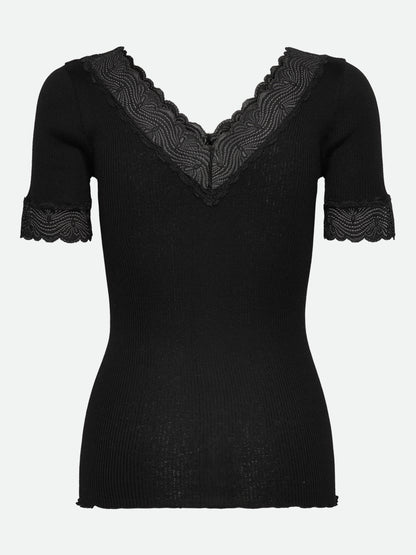 Beatha V-Neck Silk Lace T-Shirt