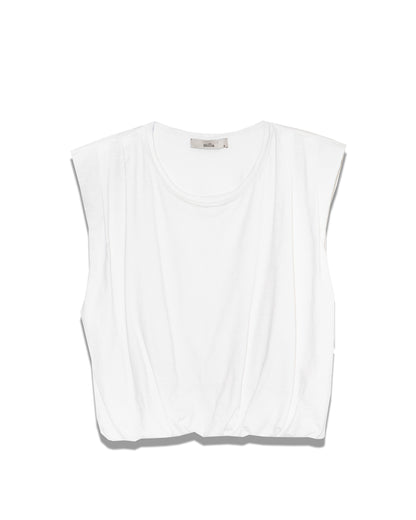 Cotton Padded Shoulder Top