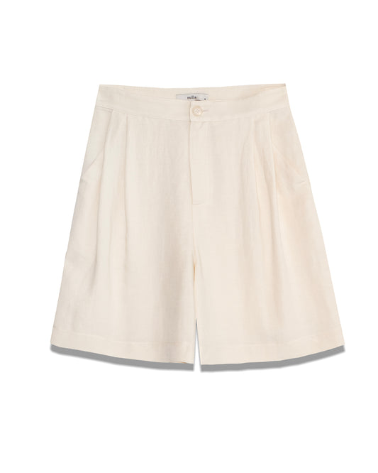 Pleated Linen Shorts