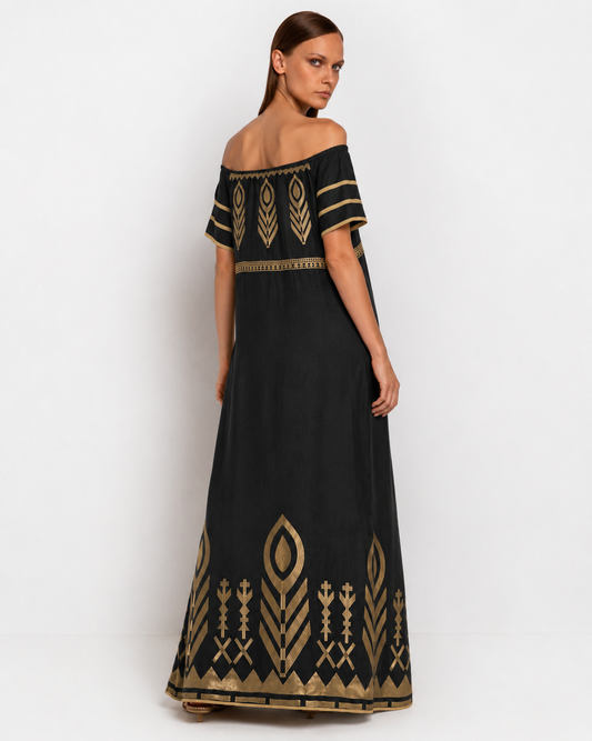 Black Feather Strapless Dress