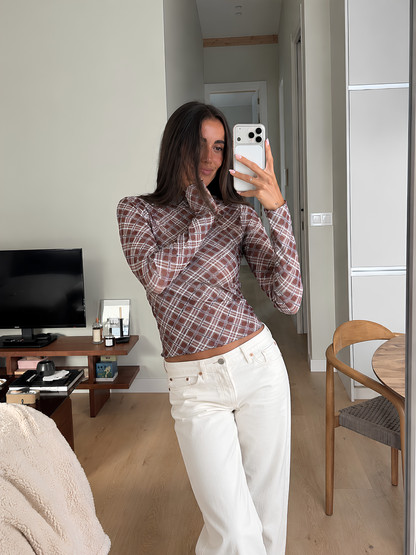 Plaid Sheer Top