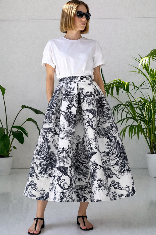 White Luna Toile Skirt