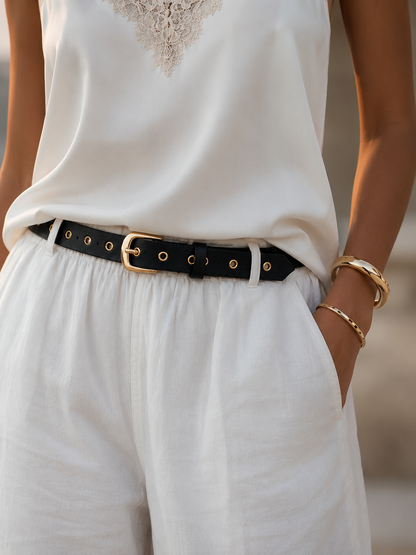 MAHI Studded Leather Belt- Black