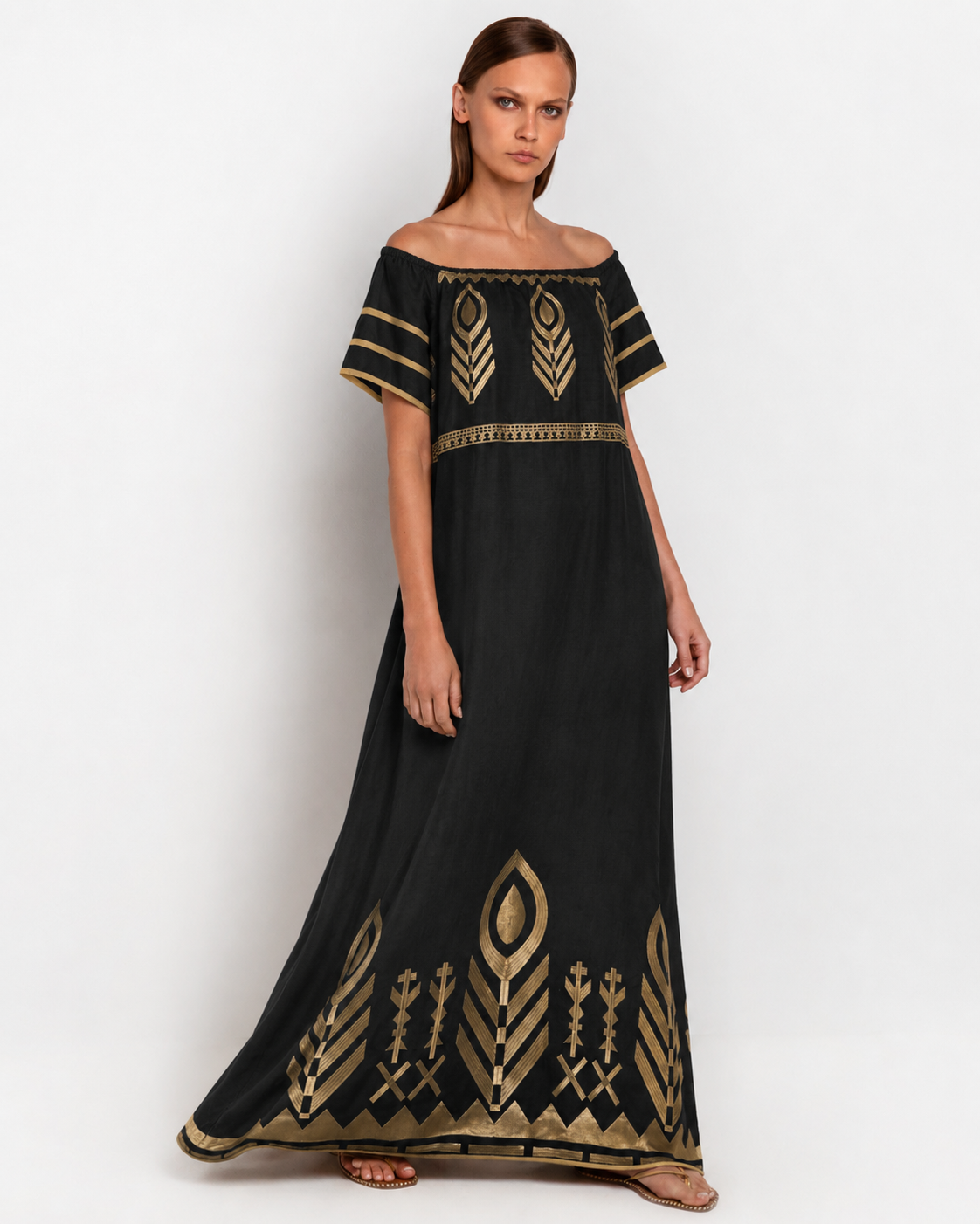 Black Feather Strapless Dress