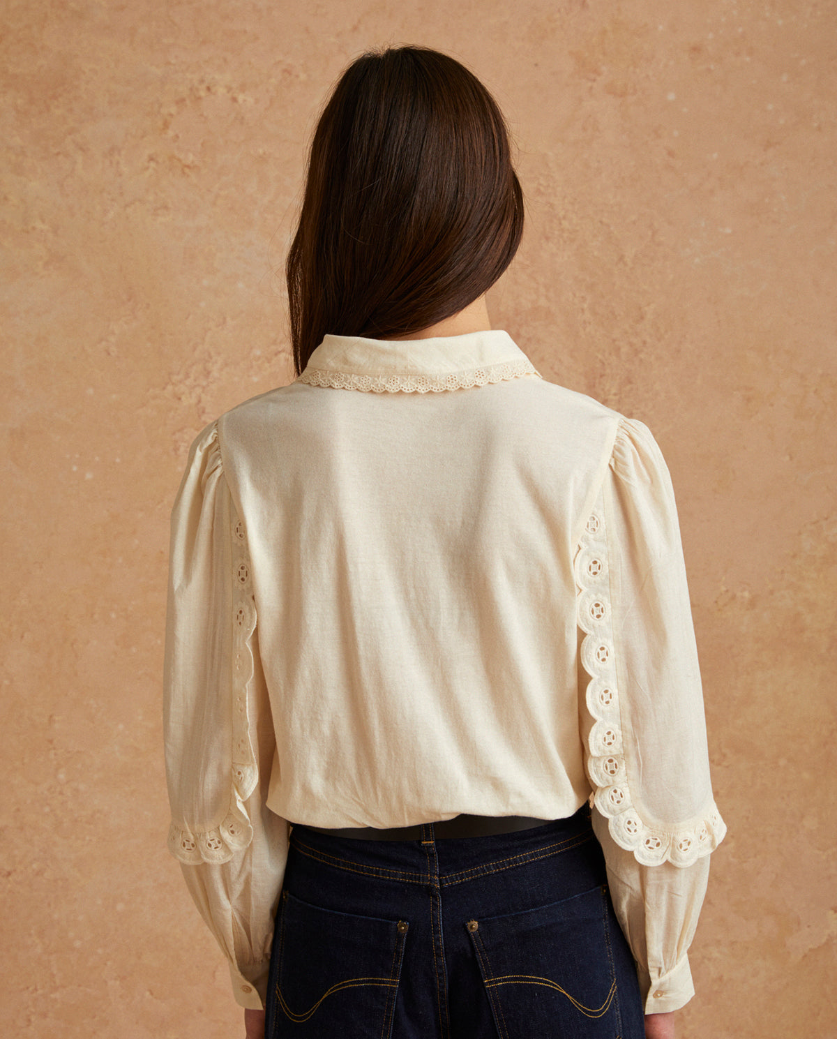 Embroidery Cotton Shirt Vanilla