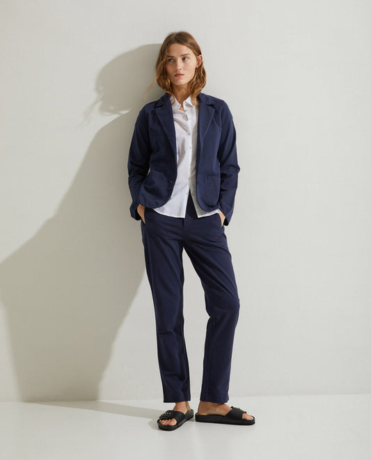 Cotton Trousers Navy