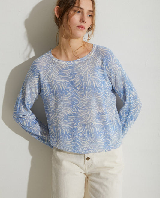 Print Sweater Blue
