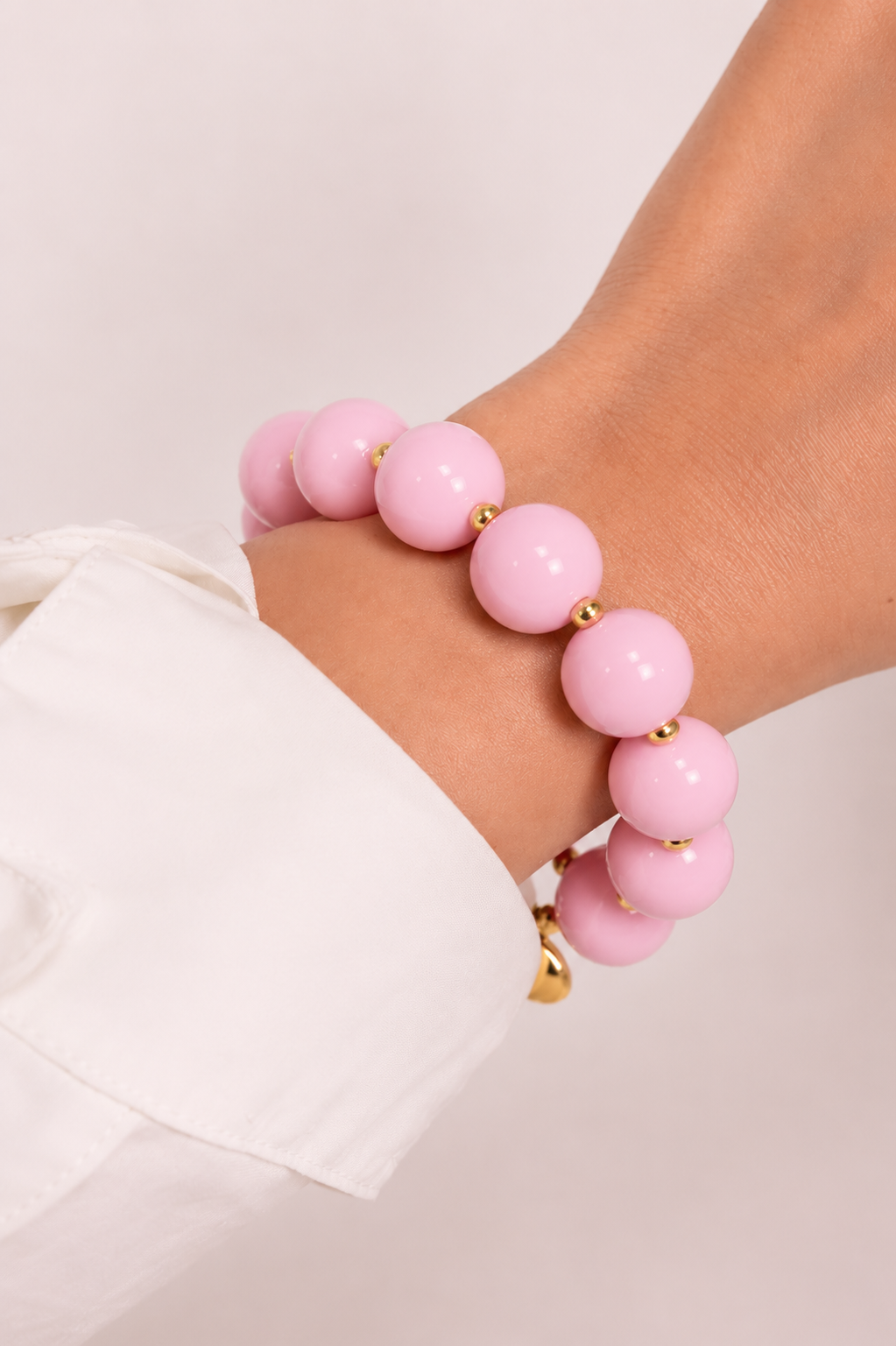 Scrunchie Bracelet with Coloured & Gold Beads