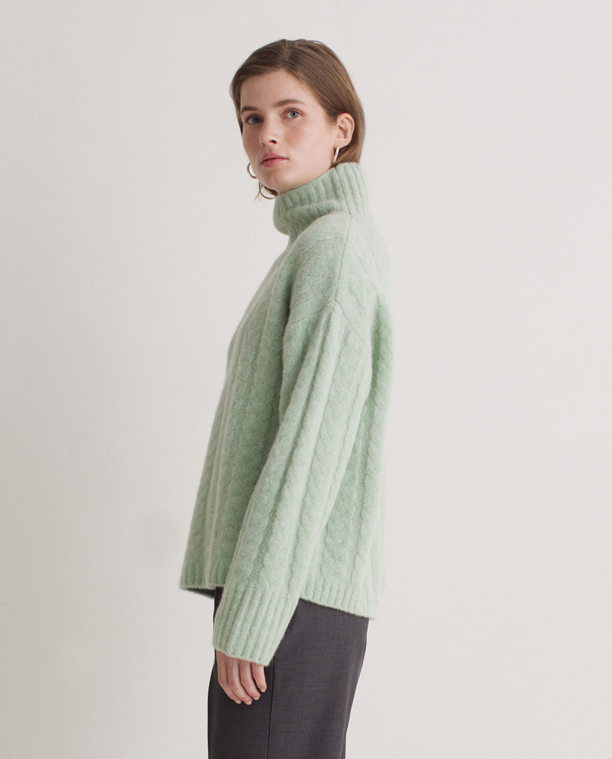 Cable Knit Rollneck Pullover