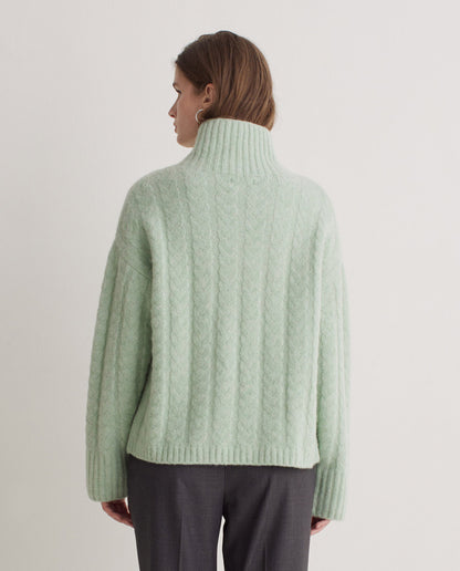 Cable Knit Rollneck Pullover