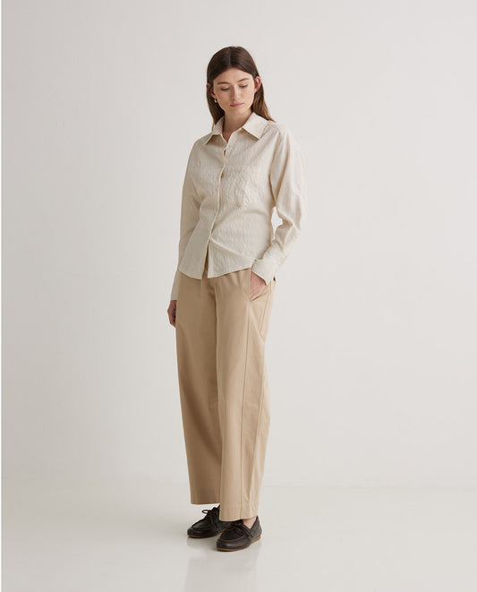 Cotton Wide-Leg Trousers