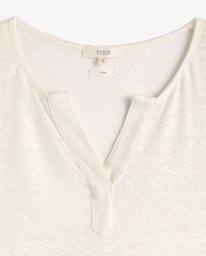Linen V-Neck T-Shirt