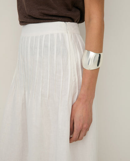 White Hemp Midi Skirt