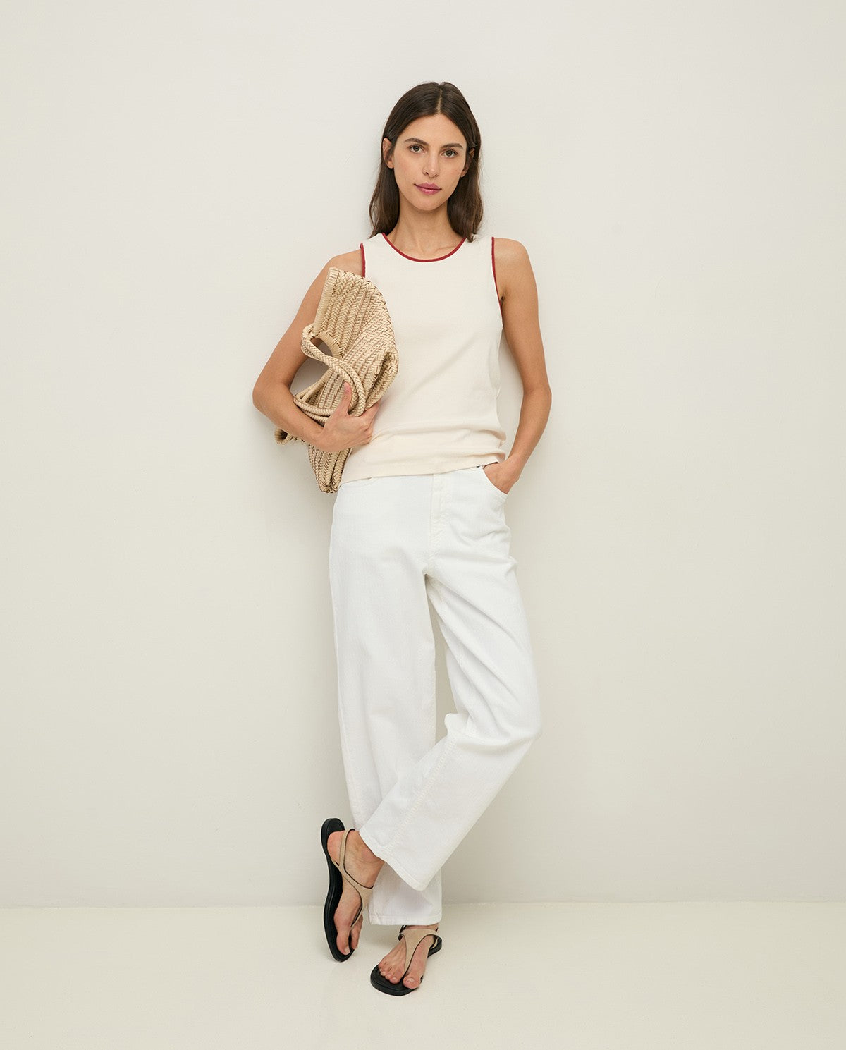 Straight White Cotton Jeans