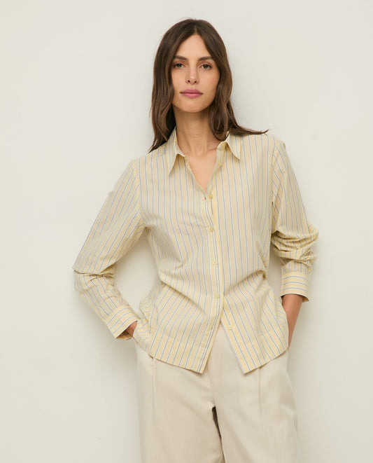 Yellow striped organic-cotton shirt