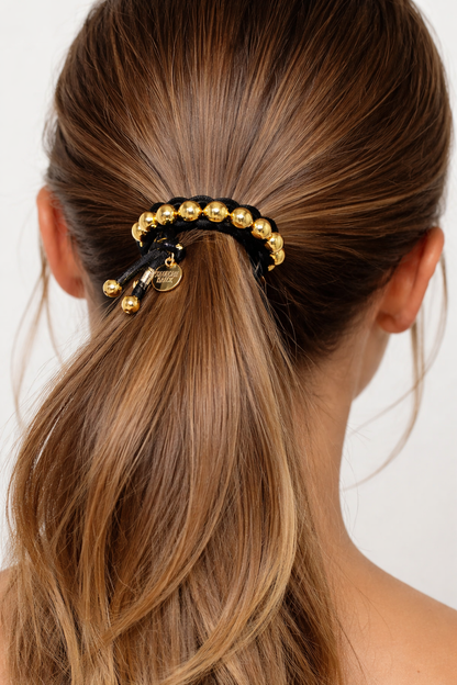 Black & Gold Scrunchie Bracelet