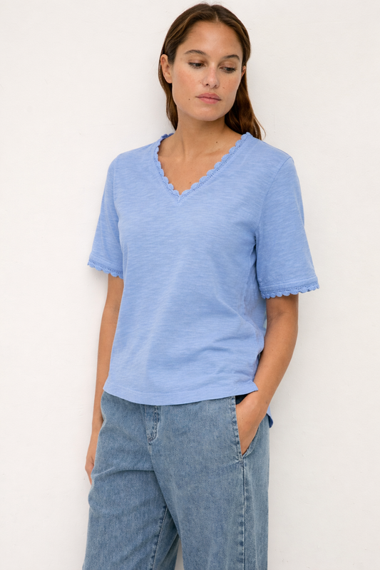 Crochet Detail Cotton Tee